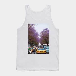 Greece. Athens. Busy street of Jacaranda trees. Tank Top